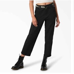 Dickies Women's Relaxed Fit Contrast Stitch Cropped Cargo Pants